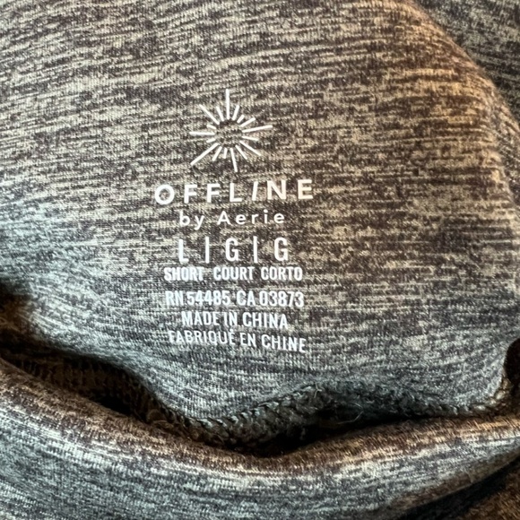 Offline by Aerie Women's Fold Over Waist Short Court Joggers Black Heather Large - Picture 7 of 14